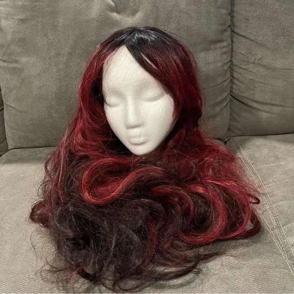 Vella Vella Burgundy and Brown Ombré Long Wig - Picture 1 of 5
